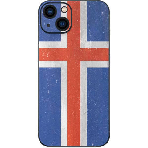 Iceland Flag Distressed iPhone 15 Skin